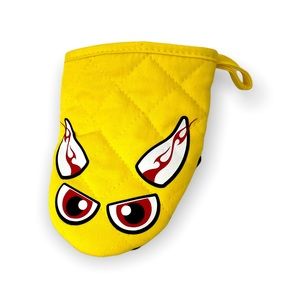 Yellow Red Eyed Horned Monster Oven Mitt